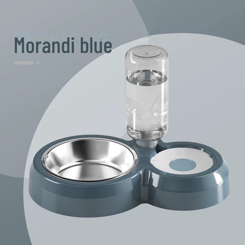 

Двойная миска для животных с защитой от опрокидывания: Автоматическая миска для воды и еды для собак и кошек Deluxe