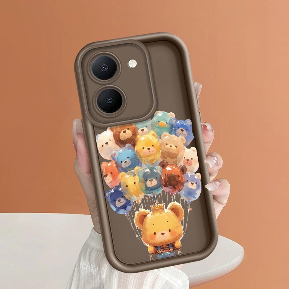 Soft Silicone Square Ladders Cartoon Pattern Full Cover Camera Protection Shockproof Case for iPhone Infinix Tecno Vivo