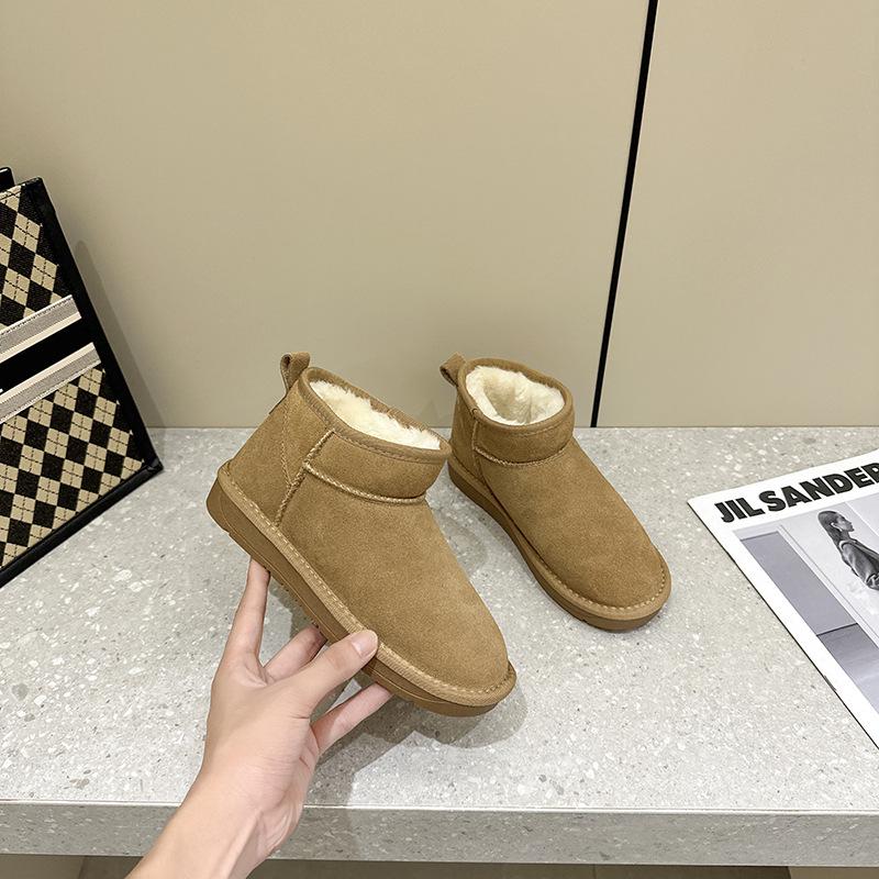 

Женские короткие зимние ботинки из натуральной кожи — модная теплая зимняя обувь 2024 года с бархатной подкладкой 38 верблюд