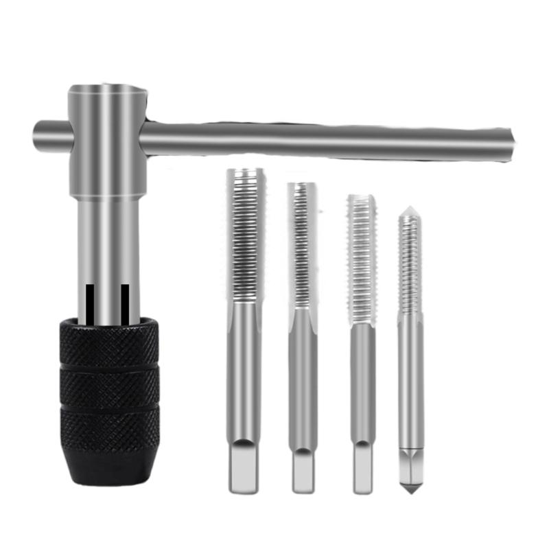 T-Handle Tap Wrench Threading Tool Set With Antislip Grip Suitable For Industrial Repair Home Improvement Projects