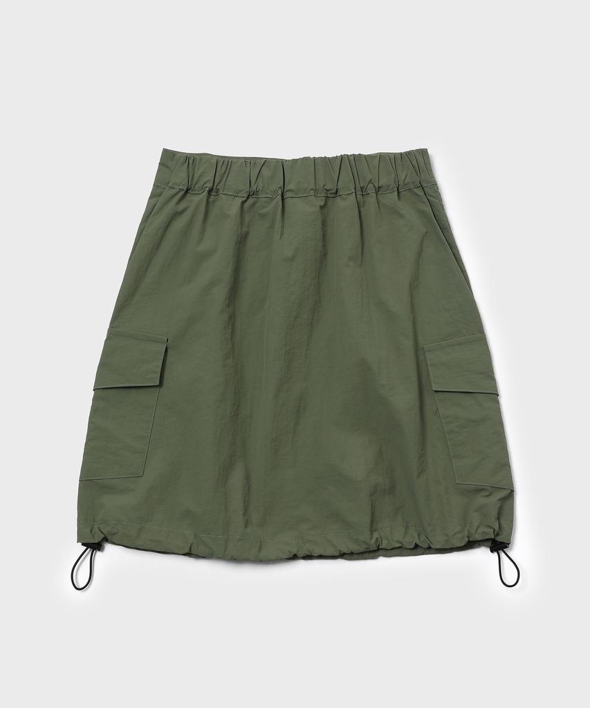Slow Record House Nylon Cargo Mini Skirt_Khaki