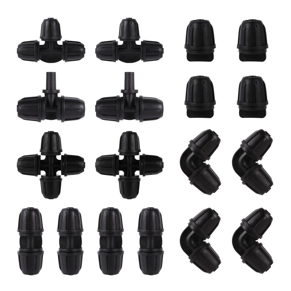 1/4" Rohr Verriegelbare Verbinder Wasserverteiler T-Stück Kupplung 4/7mm Schlauchkupplungen Gartenbewässerung Tropfbewässerung Fittings 5/10/20 Stück