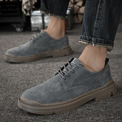 Men's Comfortable Fashion Suede Leather Shoes Men Daily Business Casual Shoes Formal Lace-up Men Dress Shoes Footwear