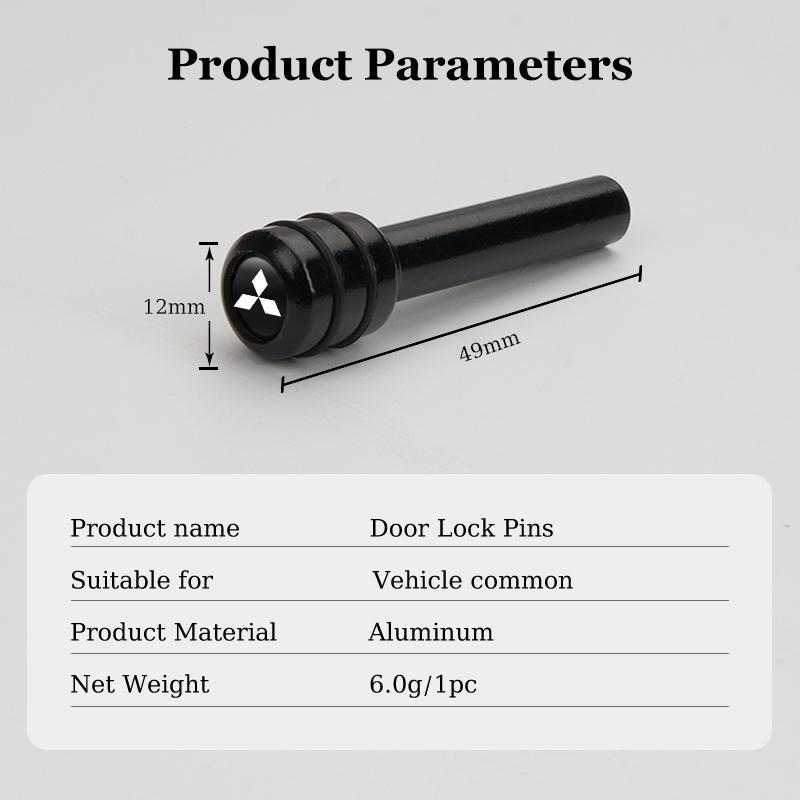 2/4pcs Aluminum Alloy Car Door Lock Pin Styling for Mitsubishi Mirage Lancer 9 10 ASX L200 Colt Pajero Outlander Eclipse