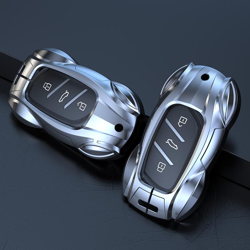 Metal Car Remote Key Cover Case Holder Shell Protector Chain Keyring Fob For MG New ZS EV MG4 MULAN eHS MG5 MGi5 MG6 EZS 2024