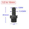 1/2 3/4 Female Male Thread To 1/2 3/4 1 Inch Garden Hose Barb Connector 16mm 20mm 25mm Plastic Hose Fitting 2 Pcs