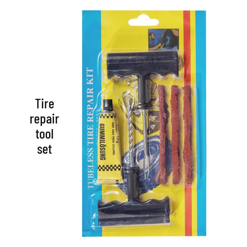 

6-Piece Car & Motorcycle Tire Repair Kit - Vacuum Puncture Strips for Emergency Use