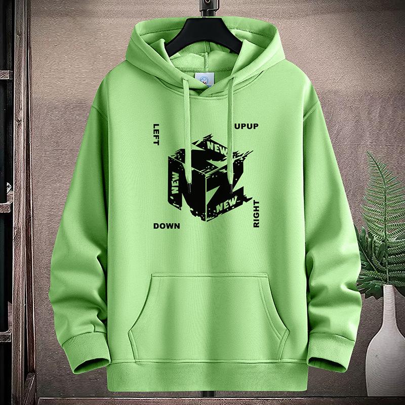 NZ M-5XL Herr Fleece Hoodie Lös Hooded Sporttröja Plus Size Pojkar Pullovrar