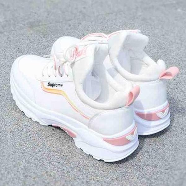 

2025 spring and autumn new versatile dad shoes women s platform heightening sports and leisure little white shoes ins trendy fashion 40 розовый