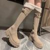 Women's Over-Knee High Boots Thick Bottom Large Tube Wrap High Boots Autumn Winter New Style Korean Version round Toe Rubber Sol