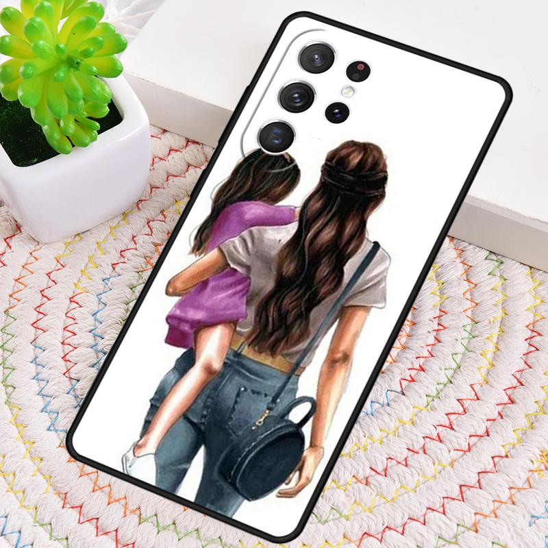 Mutter und Tochter Silikon Handyhülle Für Samsung Galaxy note 10 pro S26 S25 S24 S23 S22 S21 Plus S25Ultra Capa Cover