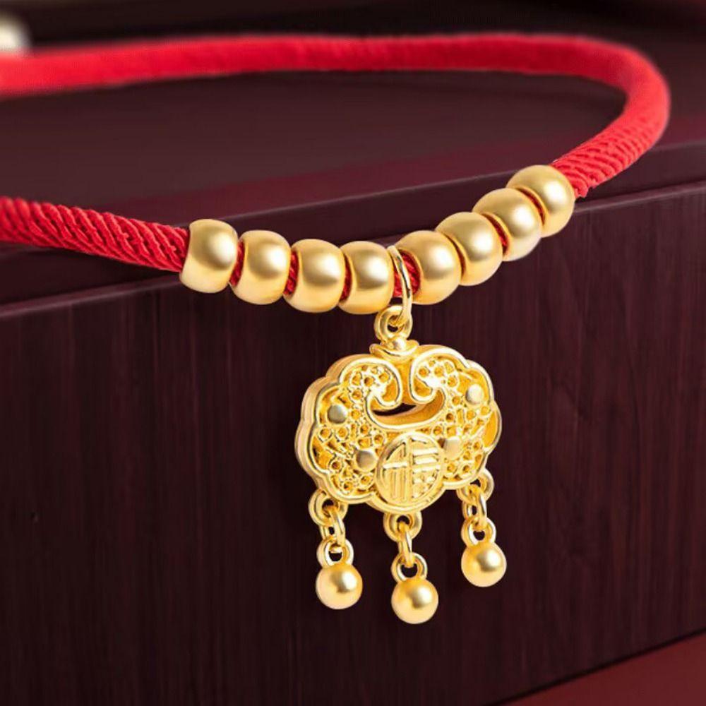 Chinese Style Cat Weave Necklace Adjustable Cat Long-Life Lock Collar  Photograph