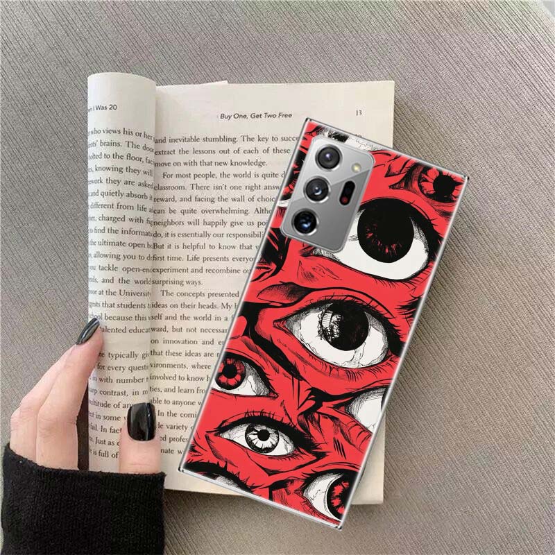 Devil Fear, Red Eye Dense Phobia Phone Case for Samsung A17 A37 A57 A54 A14 A24 A34 A07 A04S A02S A12 A22 A32 A52S A16 A26 A36 A