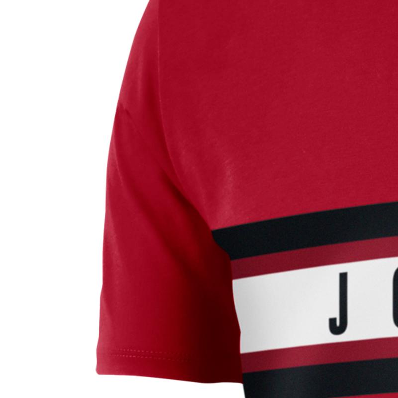 Jordan Spliced Letter Logo Print Casual Short Sleeve T-Shirt Men Tops Red 939619-687