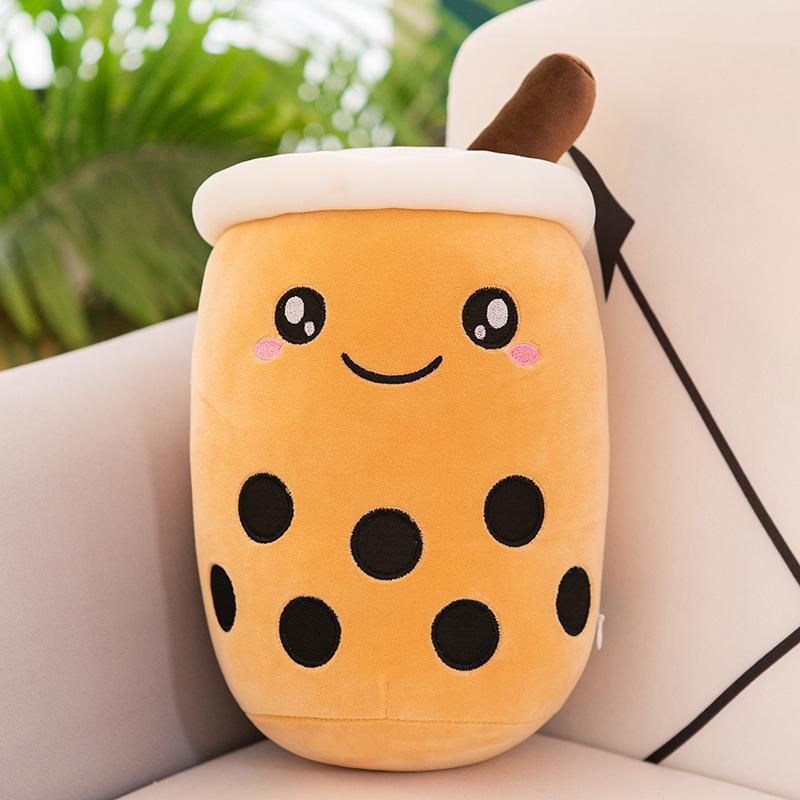 Super Soft Plush Milk Tea Cup Pillow - Cylindrical Sleeping Doll for Kids & Girlfriend Gifts