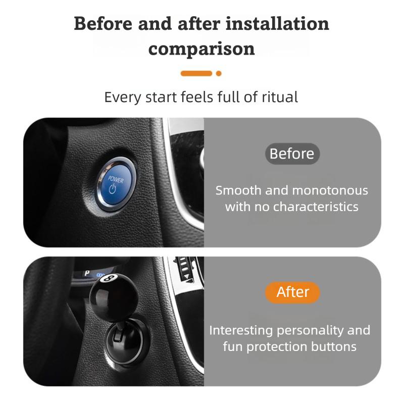 Car Start Button Joystick Metal Push To Start Buttons Durable Car Ignition Button Protector Auto Engine Start Stop Joystick