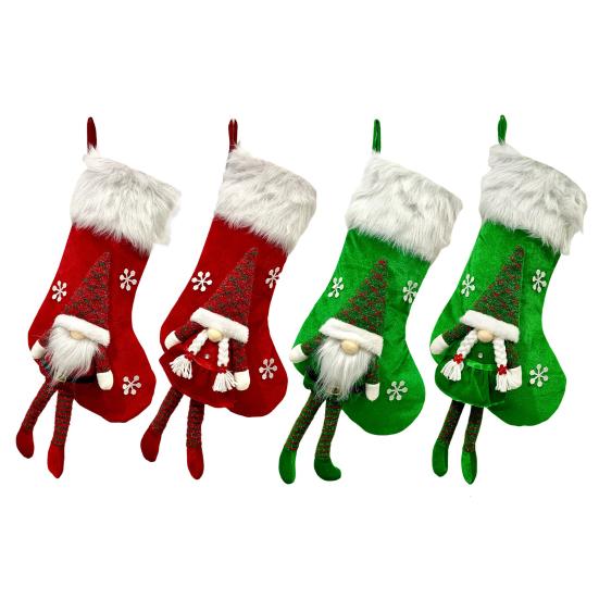 Christmas Stocking Snowflake Santa Claus Decor Non-Woven Fabrics Xmas Stocking Festive Embroidery Decoration