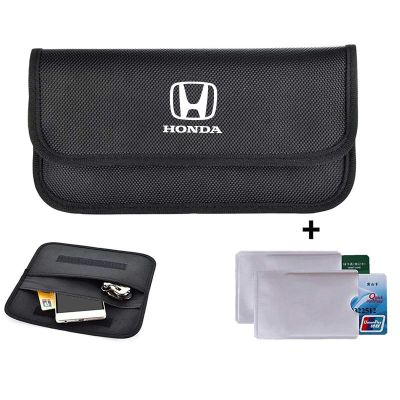 Car Key Signal Blocking Case Key Bag Credit Card Case For Honda Fit Jazz GK5 Civic Type-R CRV Pilot Accord HRV Car Accessories aip256