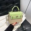 Trend Strohgewebte Handtasche Damen Nische Hartschalen-Box-Tasche Temperament Strand Schulter Crossbody