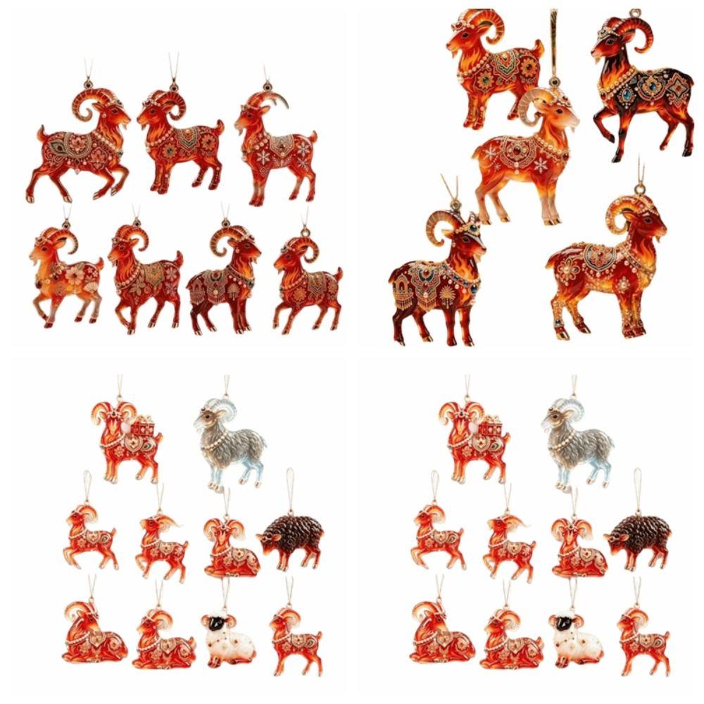 5/7/10 pcs New Year Christmas Tree Sheep Pendant Home Decor Christmas Decorations  New Year Gifts