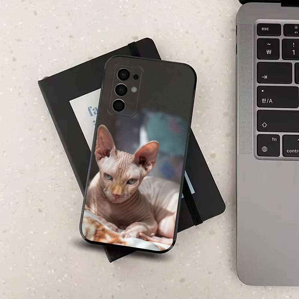 Pet Sphynx Sphinx Cat  For Samsung Galaxy A53,31,52,72,41,Note,J7,8,9,5G,22,73,32,71, Soft Black Silicone Case
