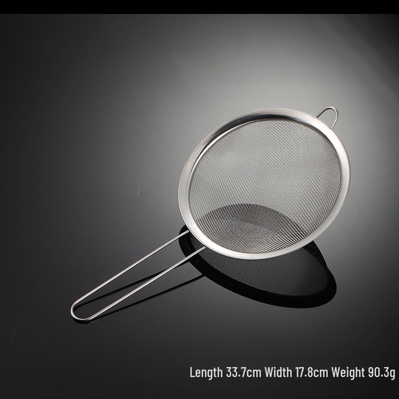 Stainless Steel Mesh Strainer: 201 Rim, 30 Mesh, for Soy Milk & Traditional Chinese Medicine, Large with Wire Handle