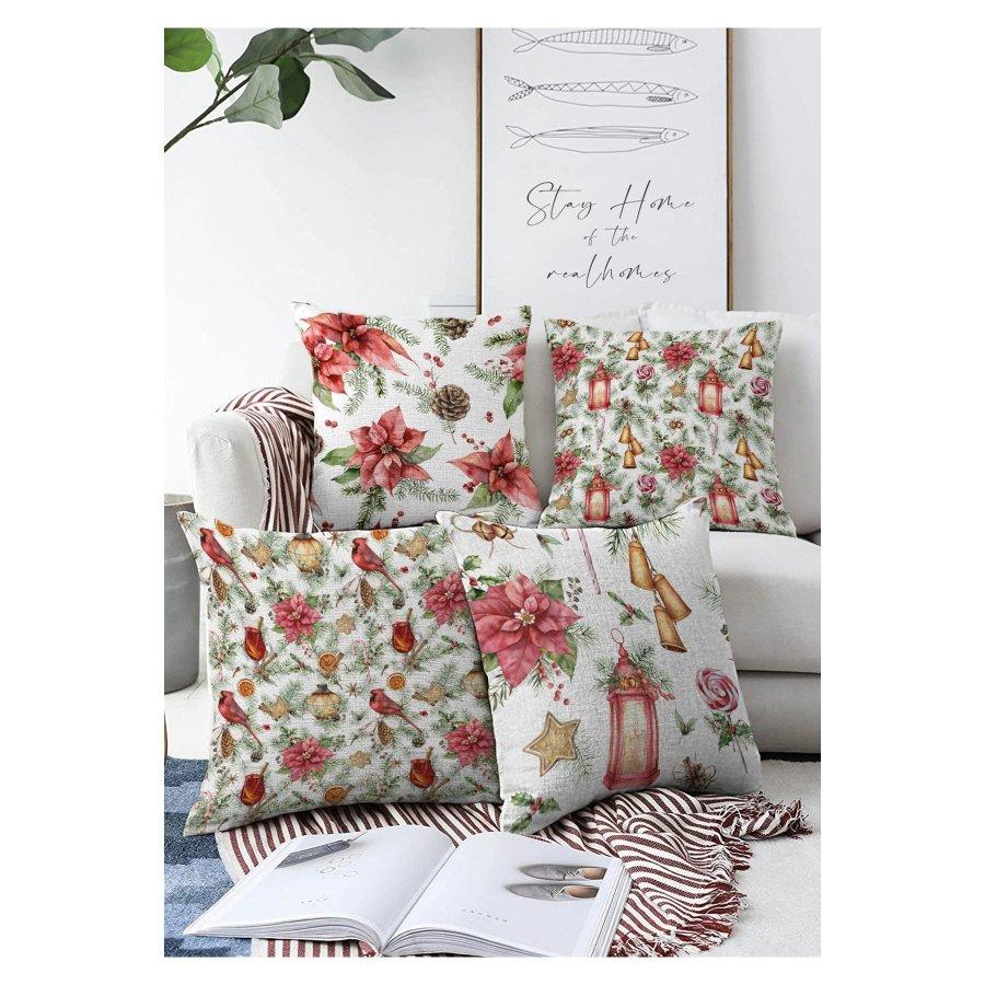 4-teiliges doppelseitig bedrucktes Kissenbezug-Set