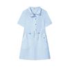 New Emerald Short Sleeved Dresses Women's Mist Aqua Blue BU F11W534313F-BU