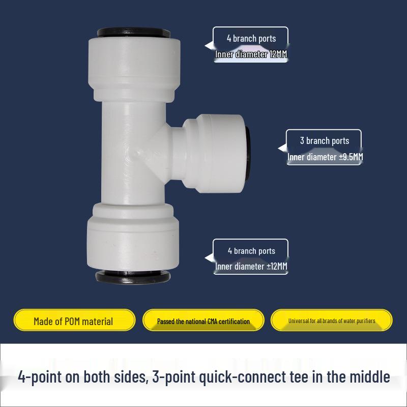 Trójnik do oczyszczacza wody z szybkozłączką 2-punktową do kuchni domowej