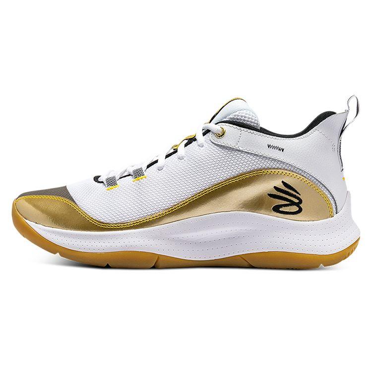 Under Armour Men s Curry 3Z5 White Metallic Gold Navy Blue 3024764-106 42.5