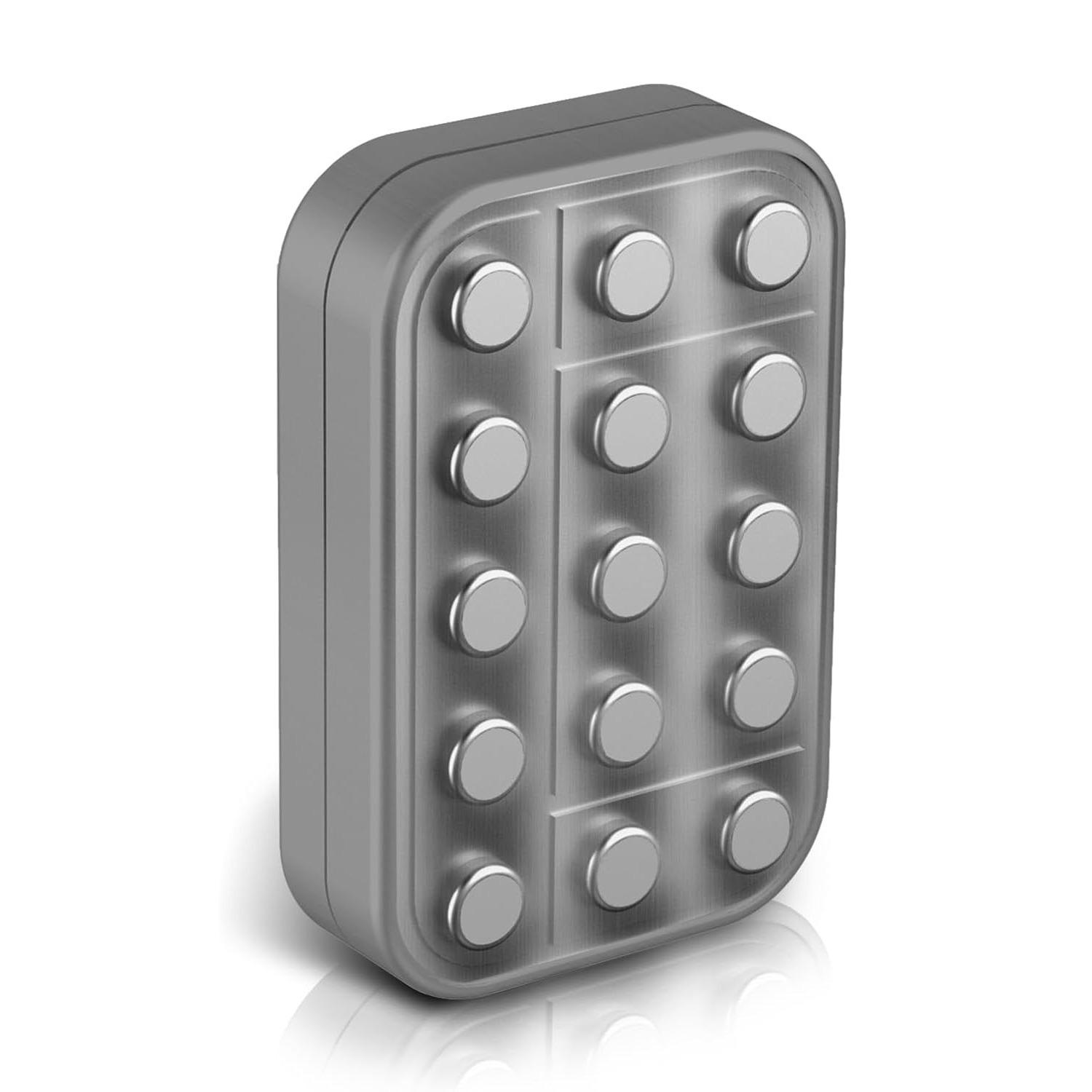 

Игрушки-фиджет для взрослых Металлический слайдер-фиджет Магнитные игрушки-фиджет для повседневного использования Тактильные игрушки-фиджет для взрослых 4.6*3*1.3cm серебряный