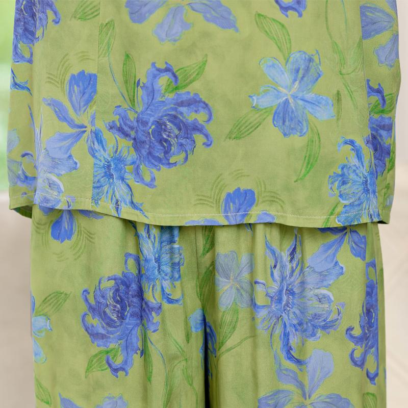 Damen Übergröße Blumendruck 2-teiliges Set – Lässiges Sommer-Outfit (XL-5XL)