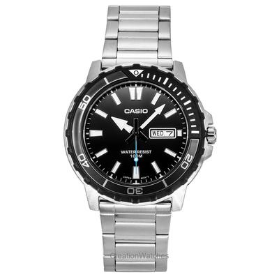 Orologio da Uomo Standard Analogico in Acciaio Inossidabile Quadrante Nero Quarzo MTD-125D-1A3V 100M