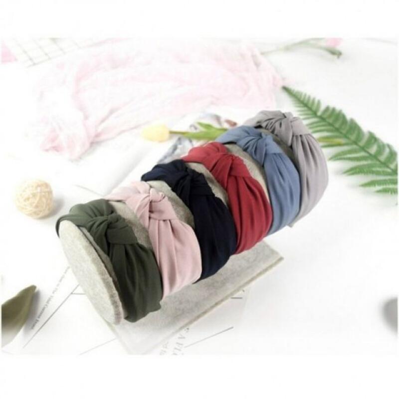 Knot Point Fabric Headband brown