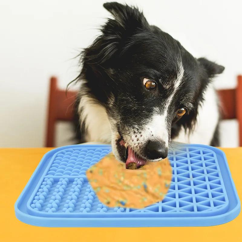 Mat For Pet Dogs Cats Slow Food Bowls With suction cup Feeding Food Bowl Silicone Dog Lick Pad Dog Slow Feeders Treat Dispensing