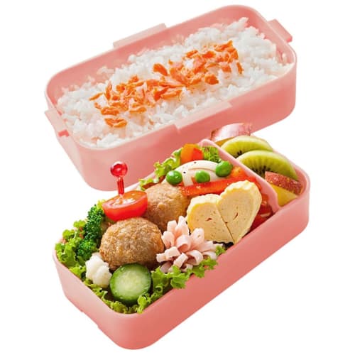 Skater Bento Box, 2-Tier, 600ml, for Women, Made In Japan, with a Soft Dome-Shaped Lid, Dishwasher and Microwave Safe, Sanrio Kogyumin Flower Wreath D