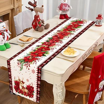 Weihnachtsstern Rentier Tischläufer Hochzeitsparty Deko Winter Weihnachten Küche Esstischläufer Weihnachtsdekorationen