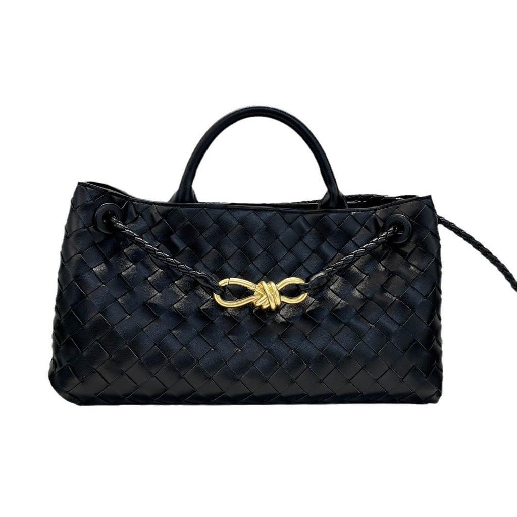 Direktverkauf ab Werk Old Money Stil 2026 neue Leder-Einkaufstasche handgewebte Damentasche Umhänge-Tragetasche Unterarmtasche