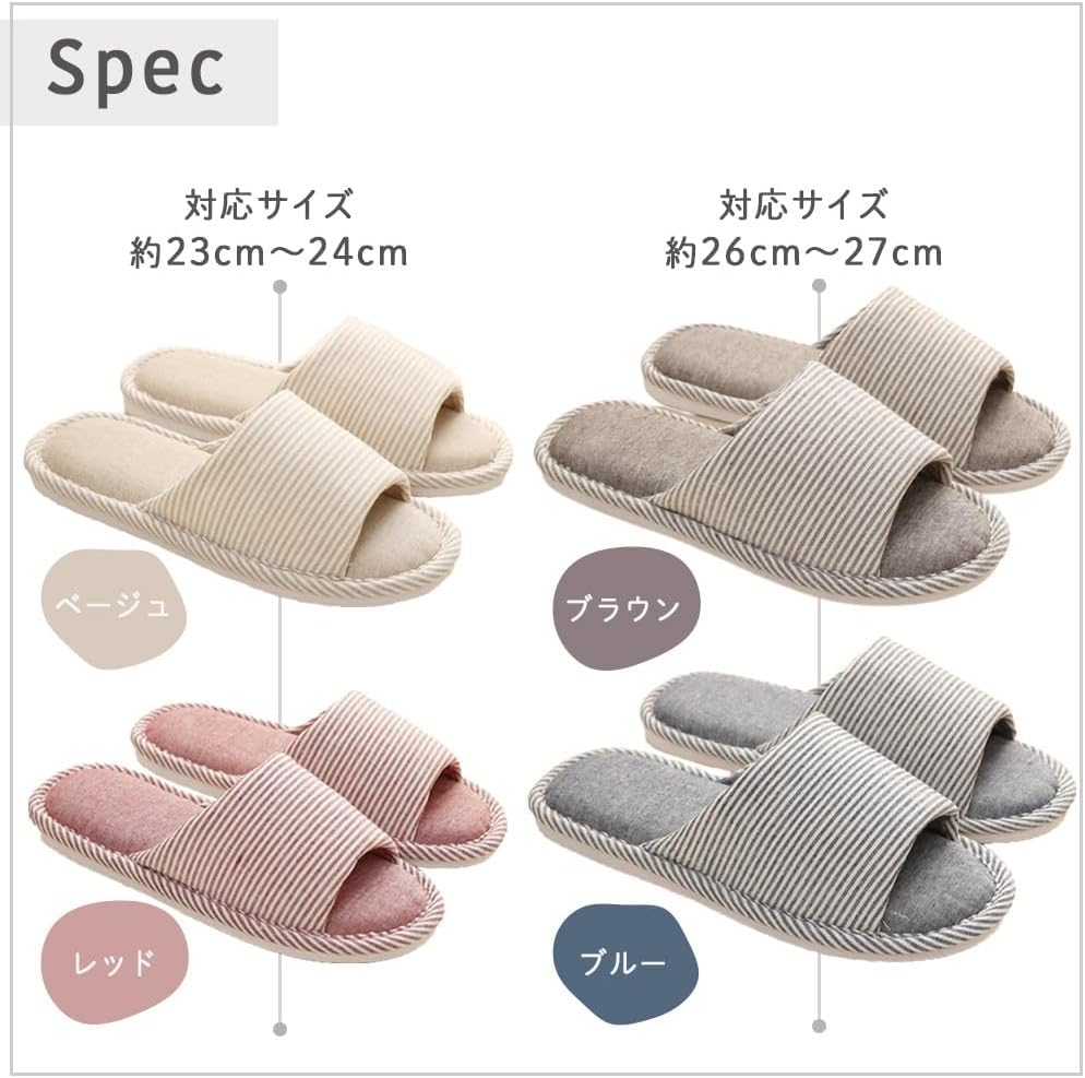 AZNABLE Indoor Washable Slippers Set for Stylish Set of 4 Pairs for Men and 2 Pairs for Guests, Open-Front Design, (2 Women)