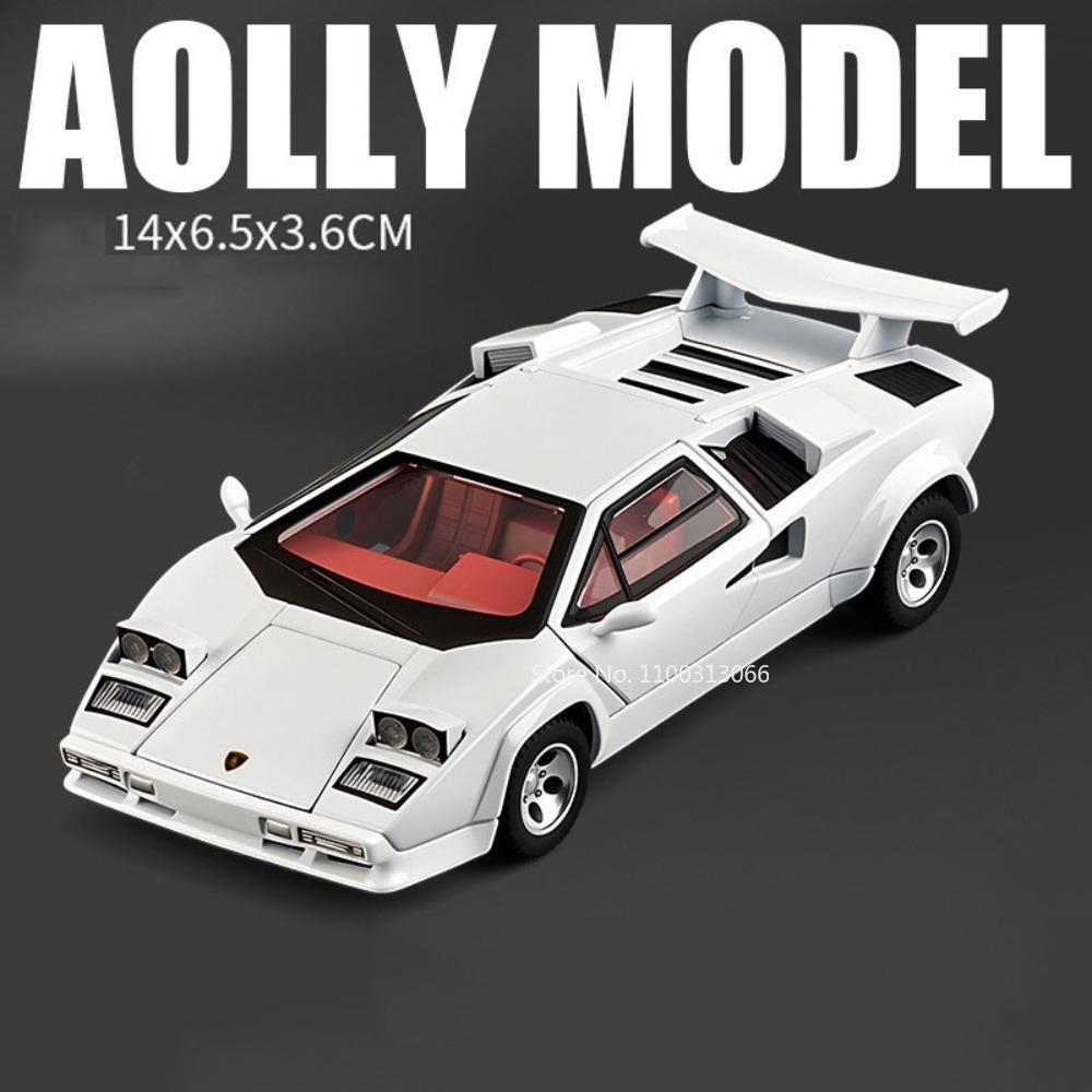 1:32 Alloy Lambor Countach LP500S Viper Cars Models Toy Rubber Tires Miniature Sports Car Wheel Pull Back Vehicle Model Ornament