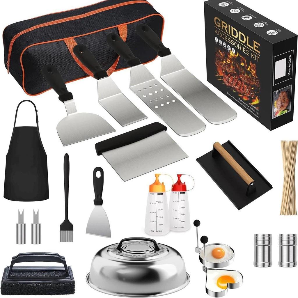 35-Piece Stainless Steel BBQ Tool Set - Outdoor Grill Spatula & Cooking Tools