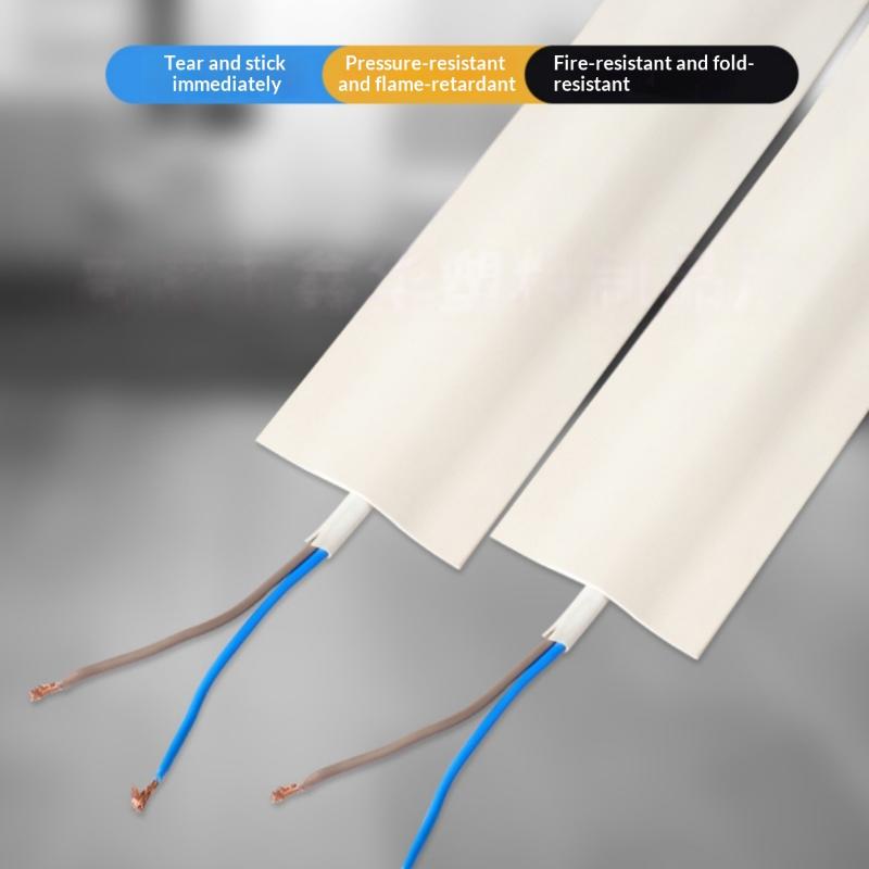 1Pcs 1/3 Meter PVC Self-Adhesive Wire Protection Strip Cable Cover Protector Wear Resistant Wall And Floor Wire Organizer