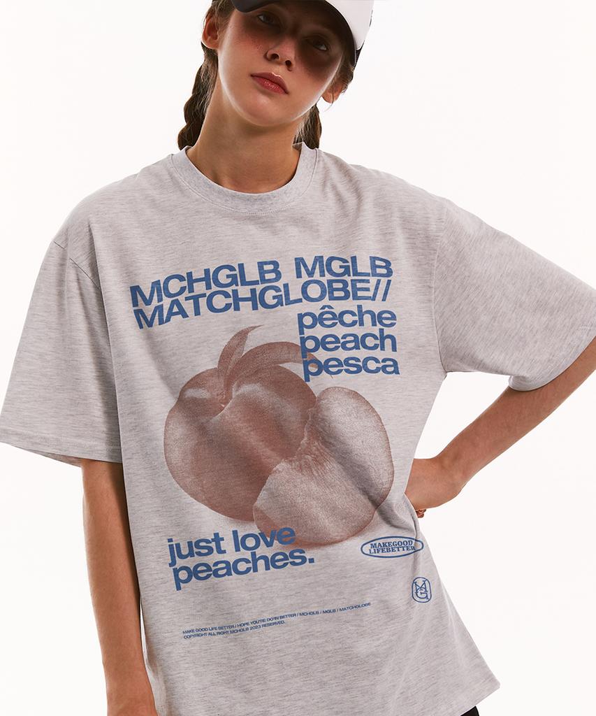 MATCHGLOBE Peaches Oversized Tee (Light Melange)