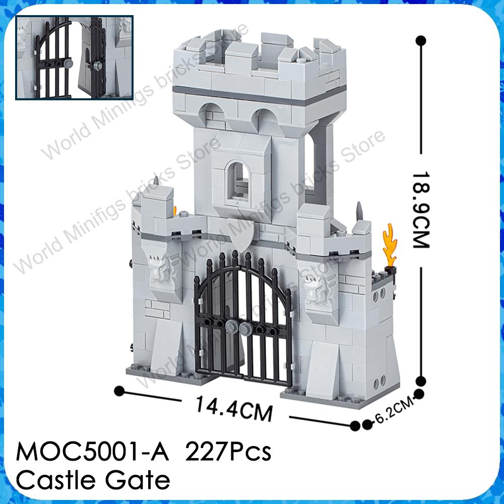 MOOXI MOC Medieval Military Castle Bricks Gate Wall Catapult Ship Building Blocks Set Assembly Toys For Children Adults DIY Gift