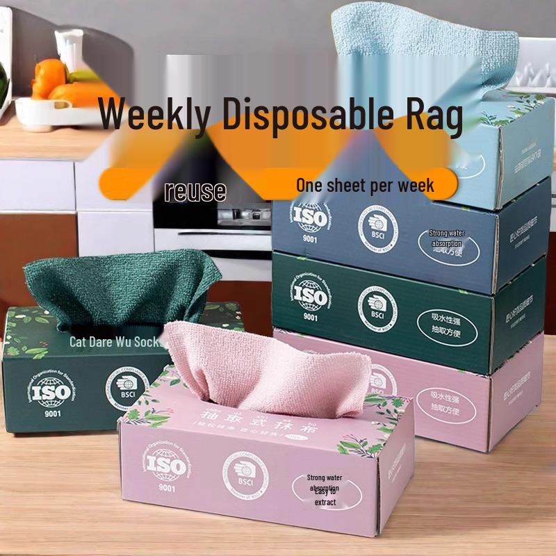 Reusable and Disposable Kitchen Dishcloths - Thick, Washable, Dual-Use Wet & Dry Scouring Pads