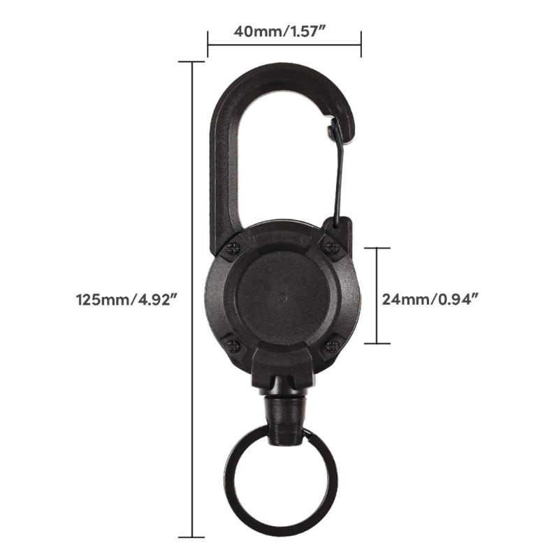 Retractable Keychain, IDs Badge Reel Retractable Badge Holder Steel Cord Keyring