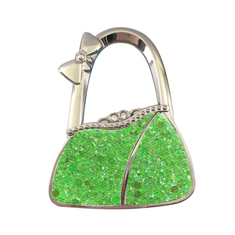 In Stock: New Style Dual-Diamond Folding Portable Metal Handbag Hook & Desktop Stand