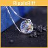 Simple Style S925 Silver Austrian Crystal Ball Necklace Crystal Pendant Collarbone Chain Valentine's Day Aurora Neck Chain Gift