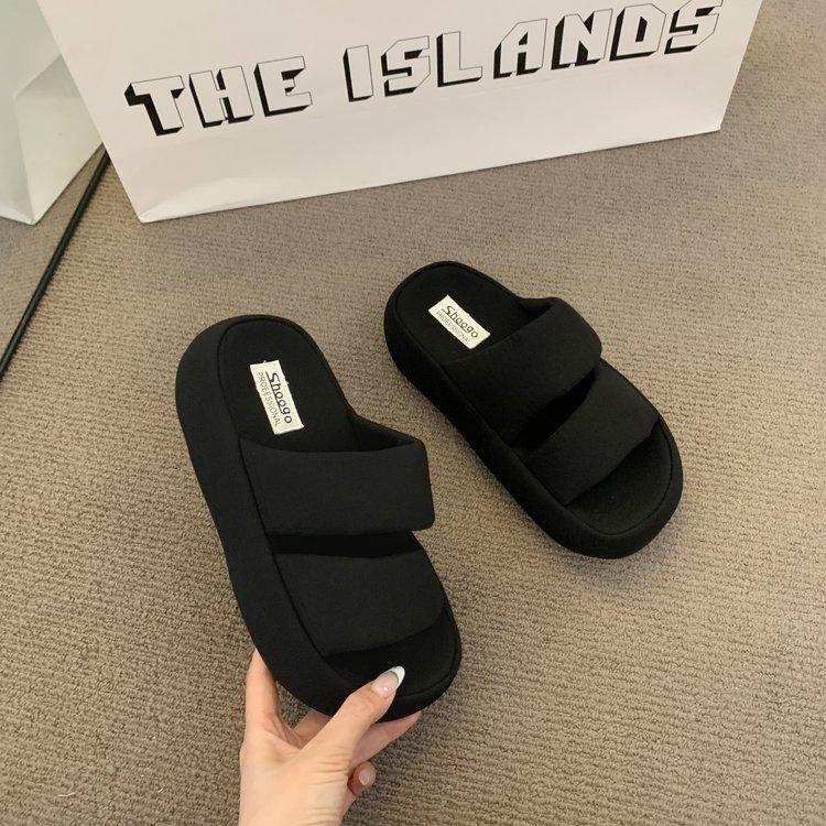 

[youshilai] Thick-soled heightening one-word slippers, beach sandals, fashionable new casual cool slippers 40