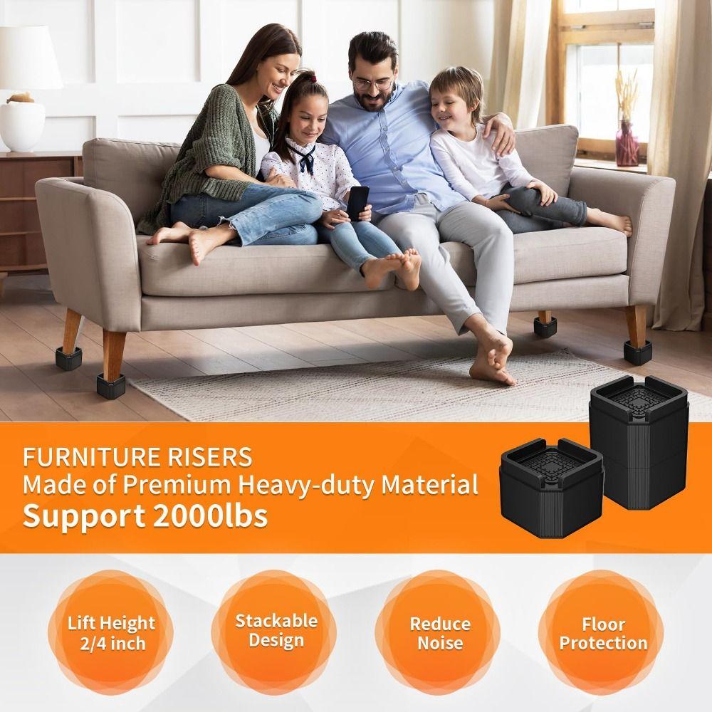 4Pcs Stackale Feet Leg Base Mat Adjustable Furniture Risers  Furniture Stability Accessories